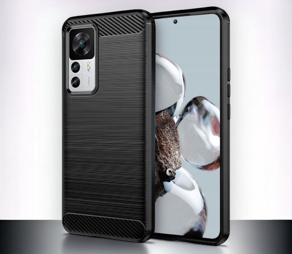Silikonski ovitek "carbon" za Xiaomi 12T - Črna – Techsuit – Črna / TPU silikon