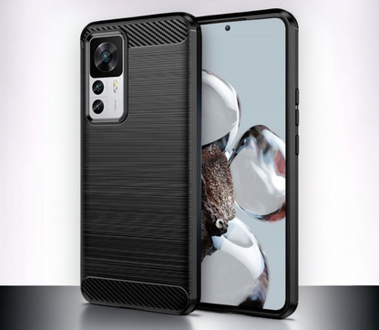Silikonski ovitek "carbon" za Xiaomi 12T Pro - Črna – Techsuit – Črna / TPU silikon