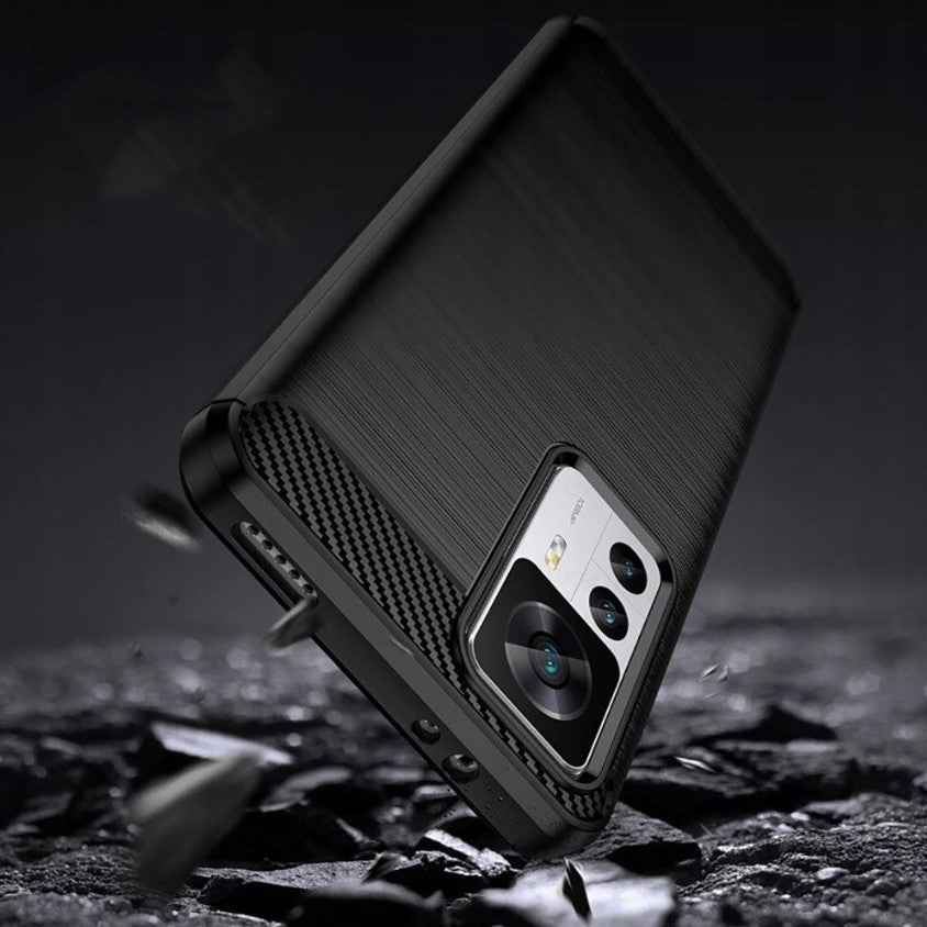 Silikonski ovitek "carbon" za Xiaomi 12T - Črna – Techsuit