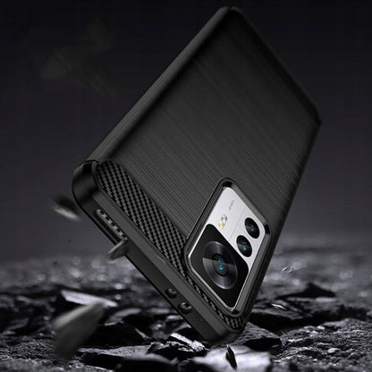 Silikonski ovitek "carbon" za Xiaomi 12T Pro - Črna – Techsuit