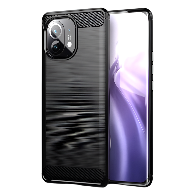 Silikonski ovitek "carbon" za Xiaomi Mi 11 Lite - Črna – Techsuit – Črna / TPU silikon