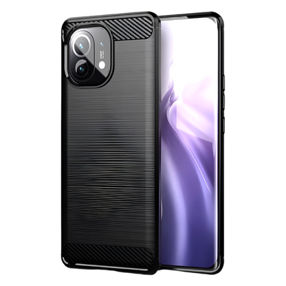 Silikonski ovitek "carbon" za Xiaomi Mi 11 Lite - Črna – Techsuit – Črna / TPU silikon