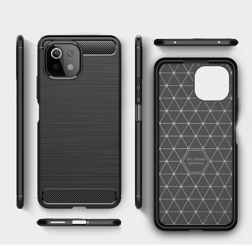 Silikonski ovitek "carbon" za Xiaomi Mi 11 Lite - Črna – Techsuit