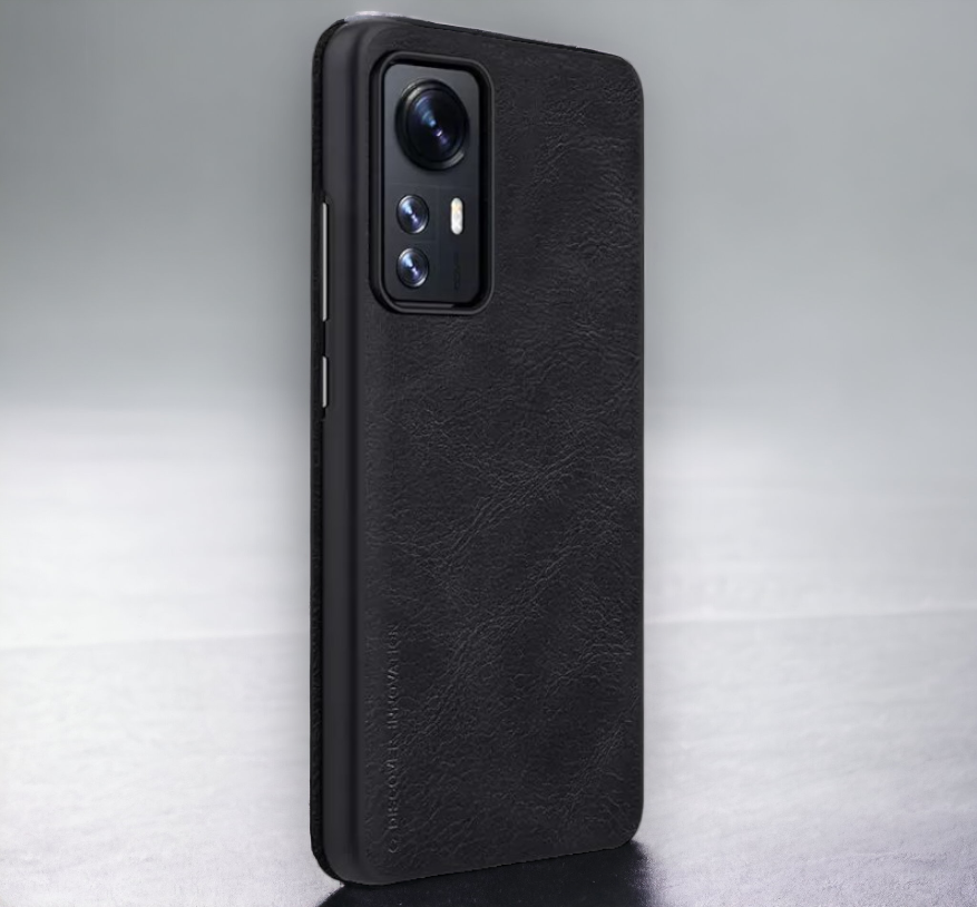 Usnjena preklopna torbica "QIN" za Xiaomi Mi 12x - črna – Nillkin