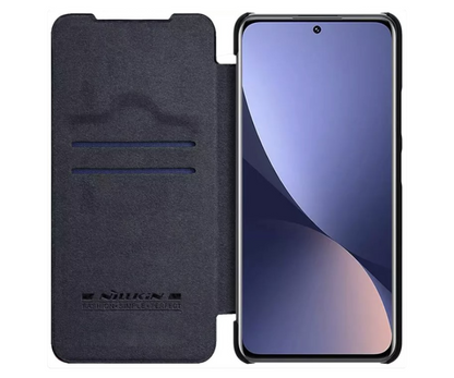 Usnjena preklopna torbica "QIN" za Xiaomi Mi 12x - črna – Nillkin