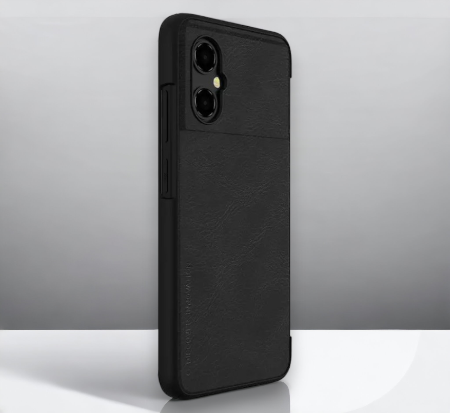Usnjena preklopna torbica "QIN" za Xiaomi Poco M4 5G - črna – Nillkin