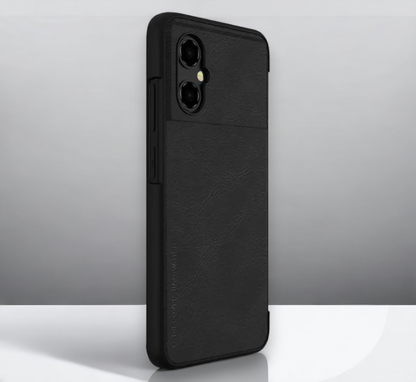 Usnjena preklopna torbica "QIN" za Xiaomi Poco M4 5G - črna – Nillkin