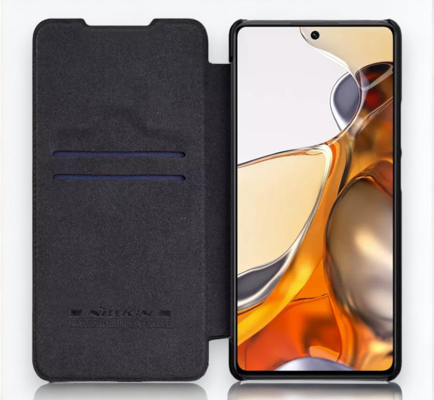 Usnjena preklopna torbica "QIN" za Xiaomi Mi 11T - črna – Nillkin