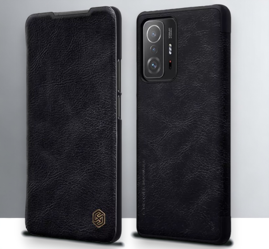 Usnjena preklopna torbica "QIN" za Xiaomi Mi 11T - črna – Nillkin