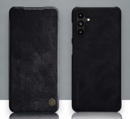 Usnjena preklopna torbica "QIN" za Samsung Galaxy A04s - črna – Nillkin