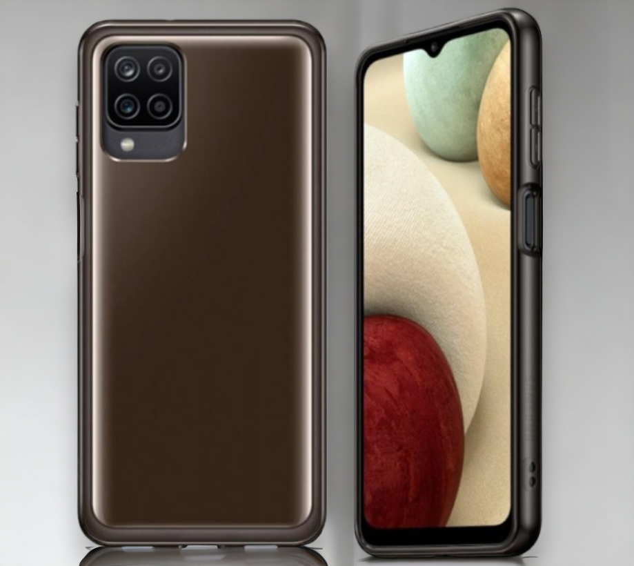 Original Samsung silikonski ovitek "Soft Clear" za Samsung Galaxy A12 - črna – Črna / Silikon