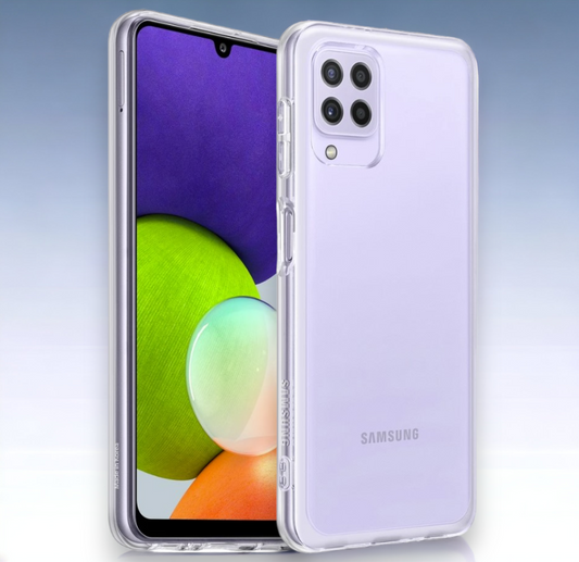 Original Samsung silikonski ovitek "Soft Clear" za Samsung Galaxy A22 4G - prozorna – Prozorna / Silikon