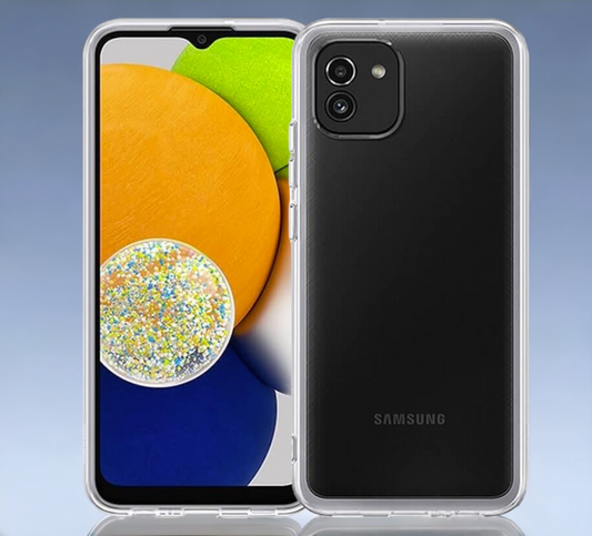 Original Samsung silikonski ovitek "Soft Clear" za Samsung Galaxy A03 - prozorna – Prozorna / Silikon