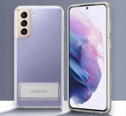 Original Samsung silikonski ovitek "Clear Standing" za Samsung Galaxy S21 Plus - prozorna – Prozorna / PC + TPU silikon