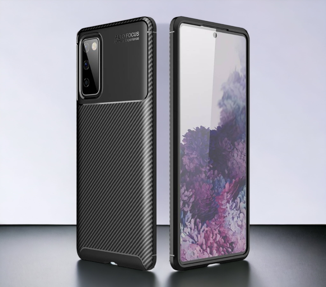 Ovitek "Vennus Carbon Elite" za Samsung Galaxy S20 Lite - črna – Črna / TPU silikon