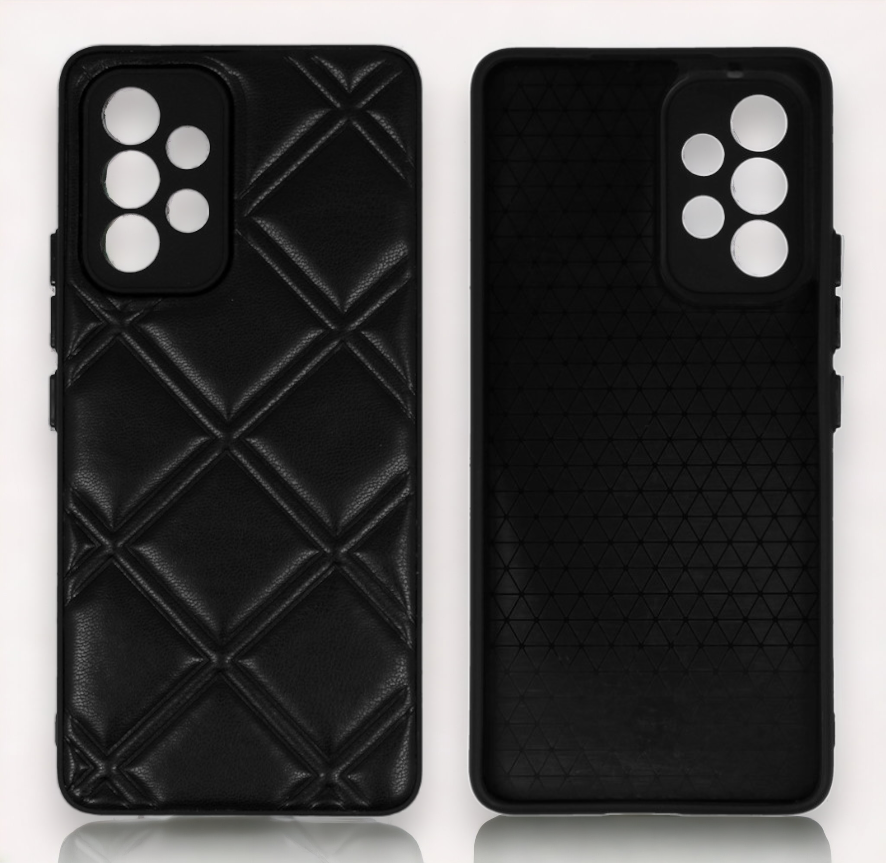 Silikonski ovitek "Checkered Leather 3D" za Samsung Galaxy A33 5G - črna – Infostyle