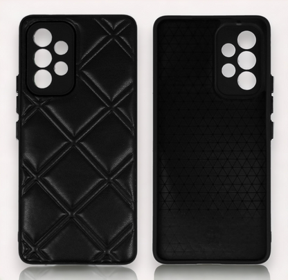 Silikonski ovitek "Checkered Leather 3D" za Samsung Galaxy A33 5G - črna – Infostyle