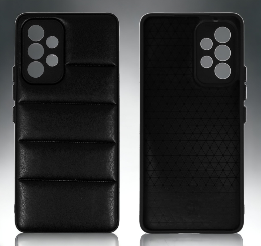 Silikonski ovitek "Striped Leather 3D" za Samsung Galaxy A53 5G - črna – Infostyle