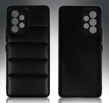Silikonski ovitek "Striped Leather 3D" za Samsung Galaxy A53 5G - črna – Infostyle