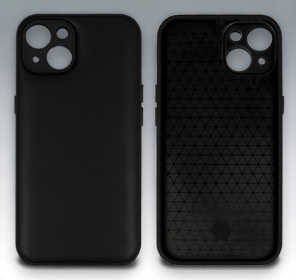 Silikonski ovitek "Smooth Leather 3D" za iPhone 14 Plus - črna – Infostyle
