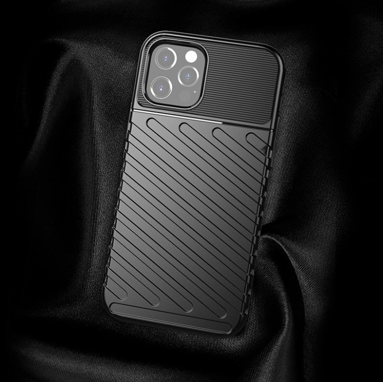 Ovitek "Thunder" za iPhone 12/12 Pro - Črna – Infostyle – Črna / TPU silikon