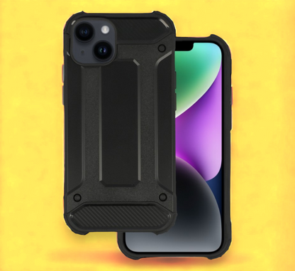 Silikonski ovitek "armor carbon" za iPhone 14 Plus/15 Plus - Črna – Infostyle – Črna / PC + TPU silikon