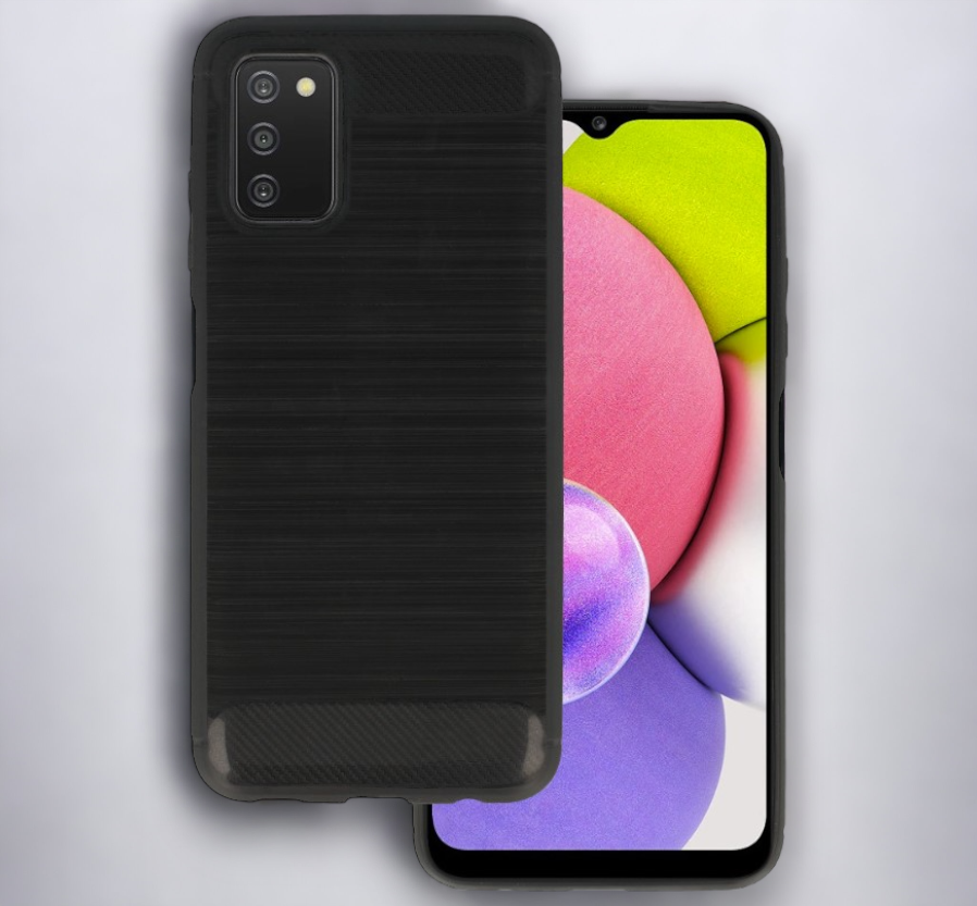 Ovitek "Carbon lite" za Samsung Galaxy A03s - Črna – Infostyle – Črna / TPU silikon