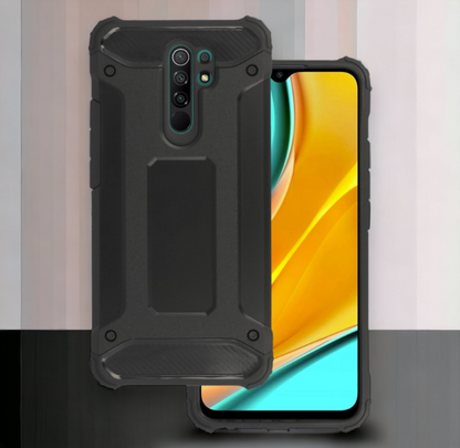 Silikonski ovitek "armor carbon" za Xiaomi Redmi 9 - Črna – Infostyle – Črna / PC + TPU silikon