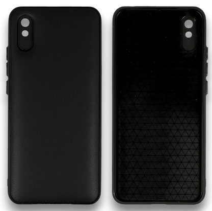 Silikonski ovitek "Smooth Leather 3D" za Xiaomi Redmi 9A - črna – Infostyle