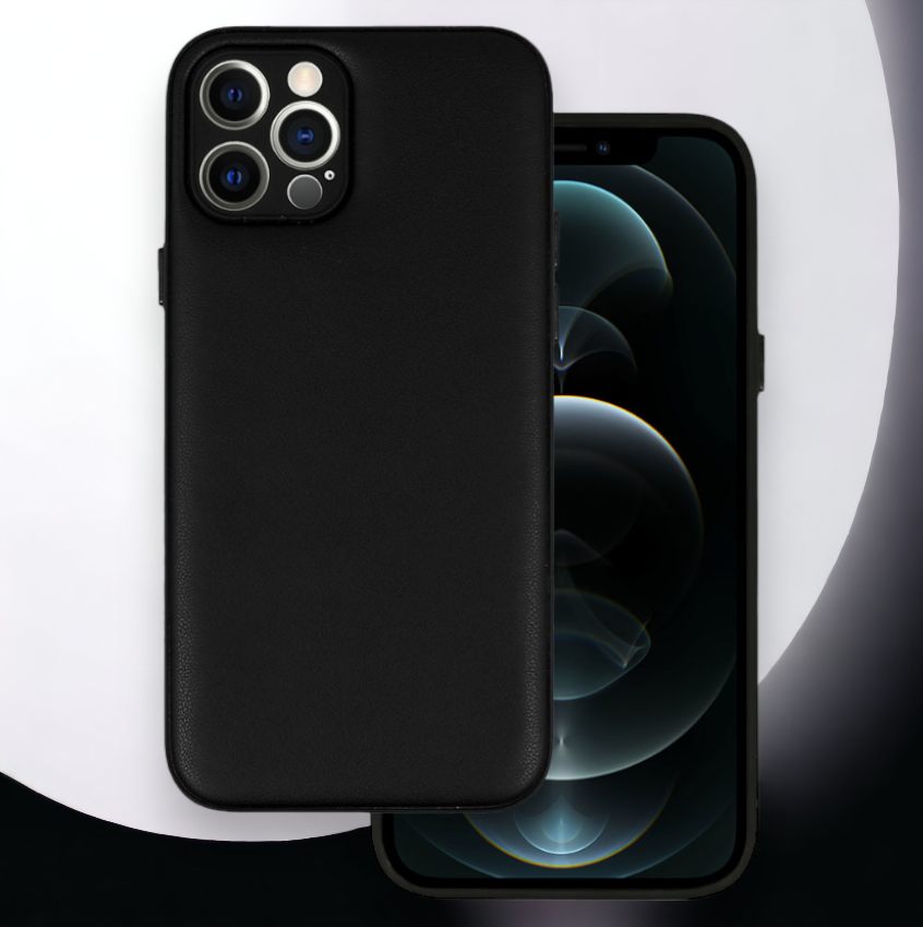 Silikonski ovitek "Smooth Leather 3D" za iPhone 11 Pro - črna – Infostyle – Črna / PU usnje + PC