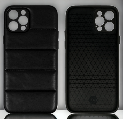 Silikonski ovitek "Striped Leather 3D" za Samsung Galaxy A14 - črna – Infostyle