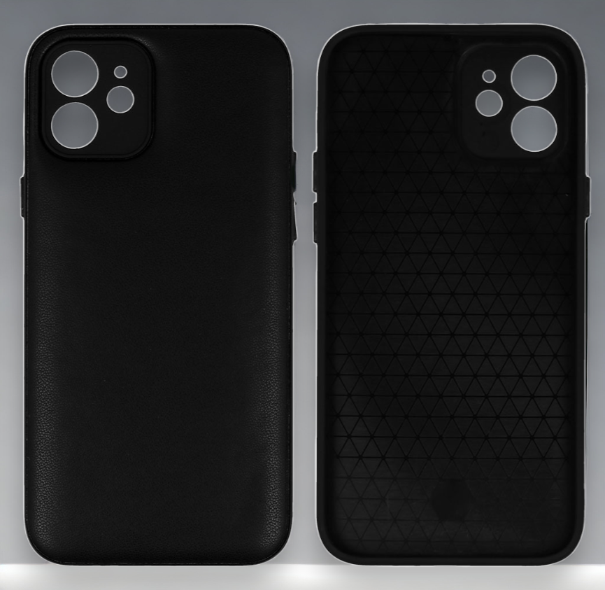 Silikonski ovitek "Smooth Leather 3D" za iPhone 12 - črna – Infostyle