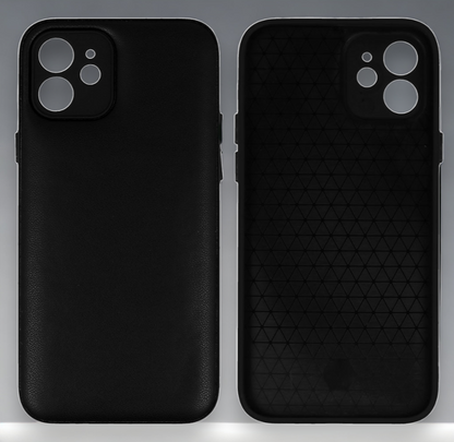 Silikonski ovitek "Smooth Leather 3D" za iPhone 12 - črna – Infostyle