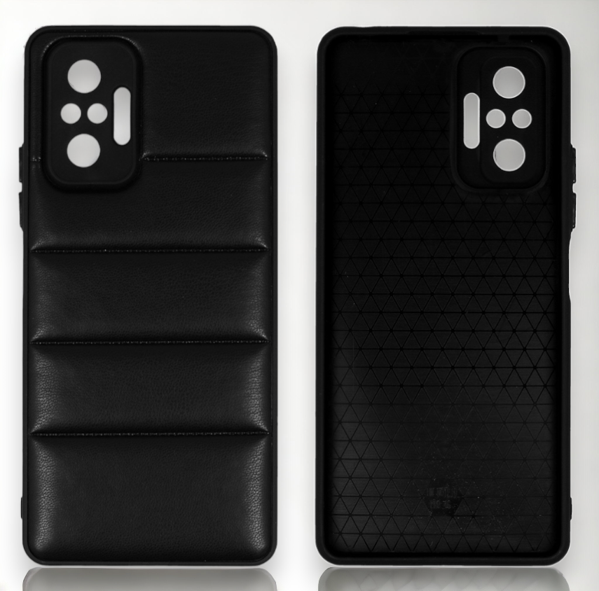 Silikonski ovitek "Striped Leather 3D" za Xiaomi Redmi Note 10 Pro - črna – Infostyle