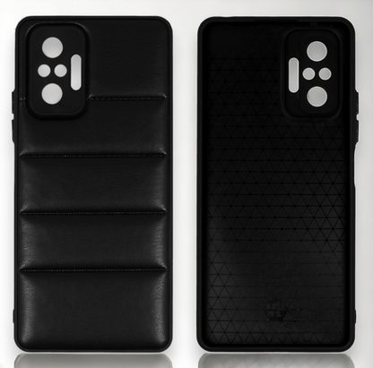 Silikonski ovitek "Striped Leather 3D" za Xiaomi Redmi Note 10 Pro - črna – Infostyle