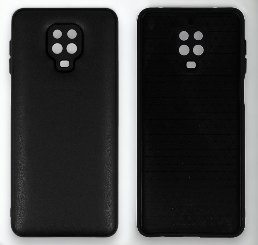 Silikonski ovitek "Smooth Leather 3D" za Xiaomi Redmi Note 9s - črna – Infostyle