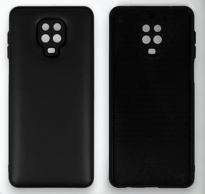 Silikonski ovitek "Smooth Leather 3D" za Xiaomi Redmi Note 9 Pro - črna – Infostyle