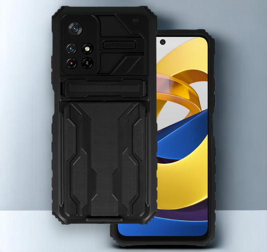 Ovitek "Combo" za Xiami Poco M4 Pro 5G - črna – Tel Protect – Črna / PC + TPU silikon