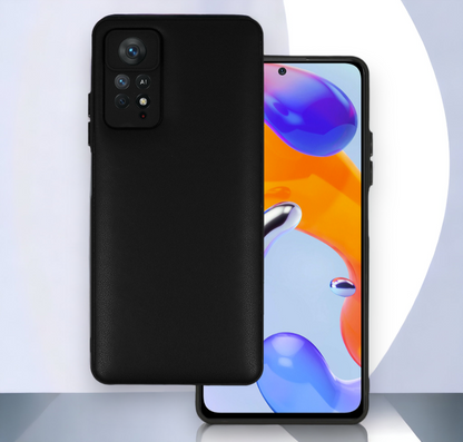 Silikonski ovitek "Smooth Leather 3D" za Xiaomi Redmi Note 11 Pro / Note 11 Pro 5G - črna – Infostyle – Črna / PU usnje 