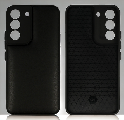 Silikonski ovitek "Smooth Leather 3D" za Samsung Galaxy S22 - črna – Infostyle