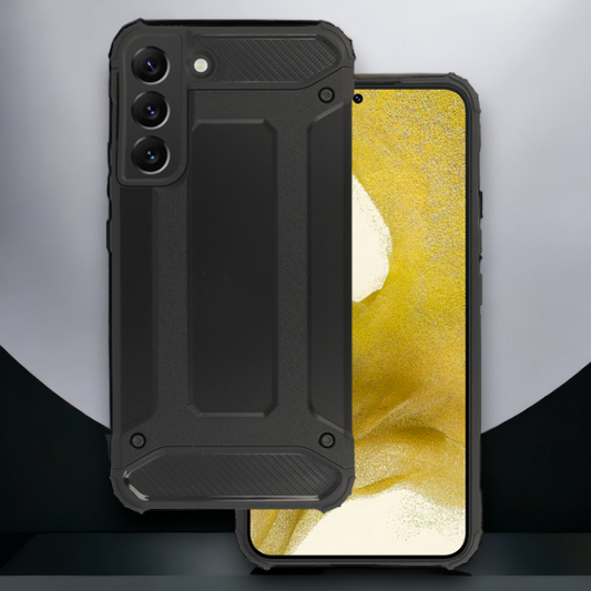 Silikonski ovitek "armor carbon" za Samsung Galaxy S22 - Črna – Infostyle – Črna / PC + TPU silikon