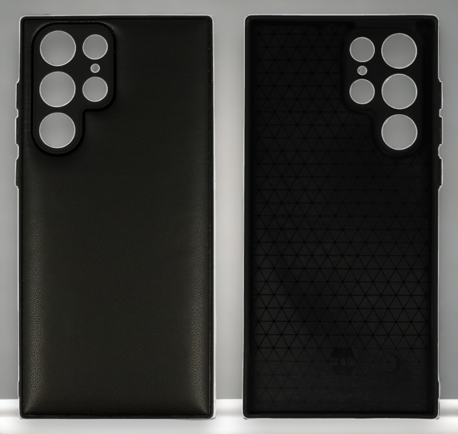 Silikonski ovitek "Smooth Leather 3D" za Samsung Galaxy S22 Ultra - črna – Infostyle
