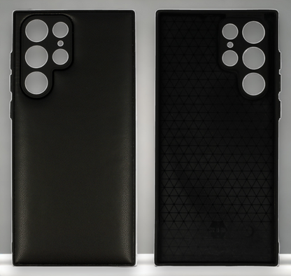 Silikonski ovitek "Smooth Leather 3D" za Samsung Galaxy S22 Ultra - črna – Infostyle