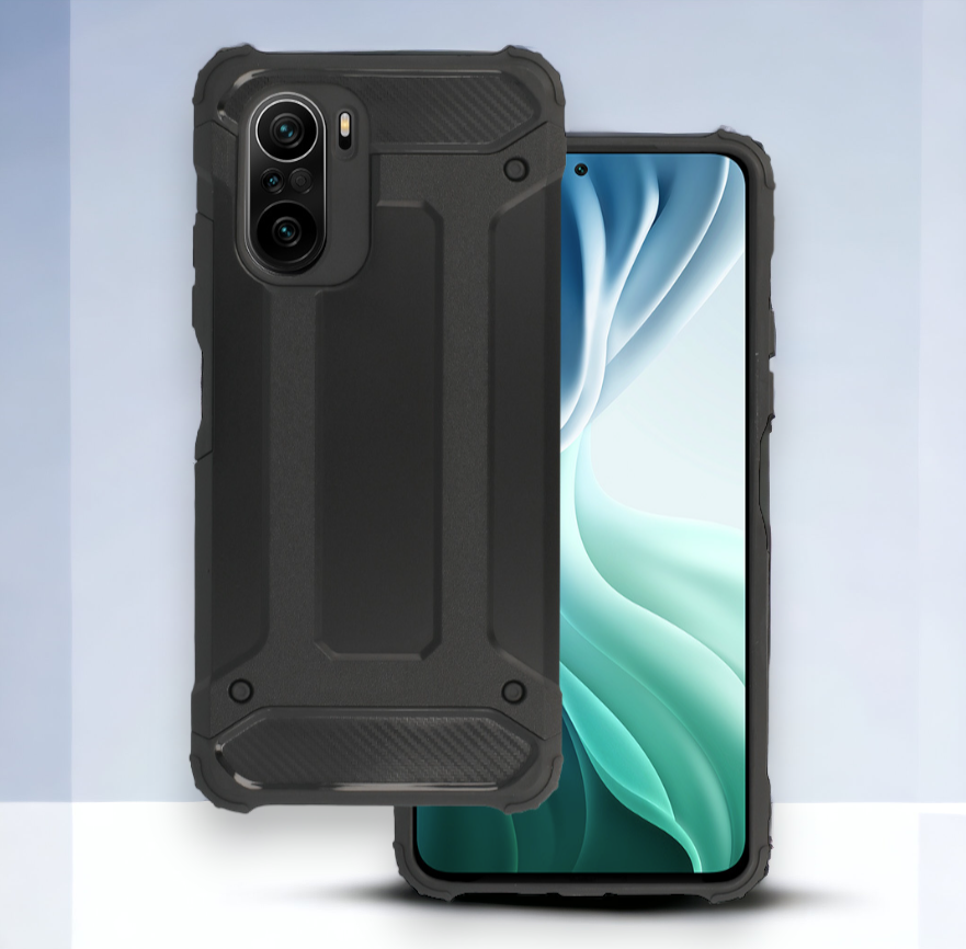 Silikonski ovitek "armor carbon" za Xiaomi Mi 11i - Črna – Infostyle – Črna / PC + TPU silikon