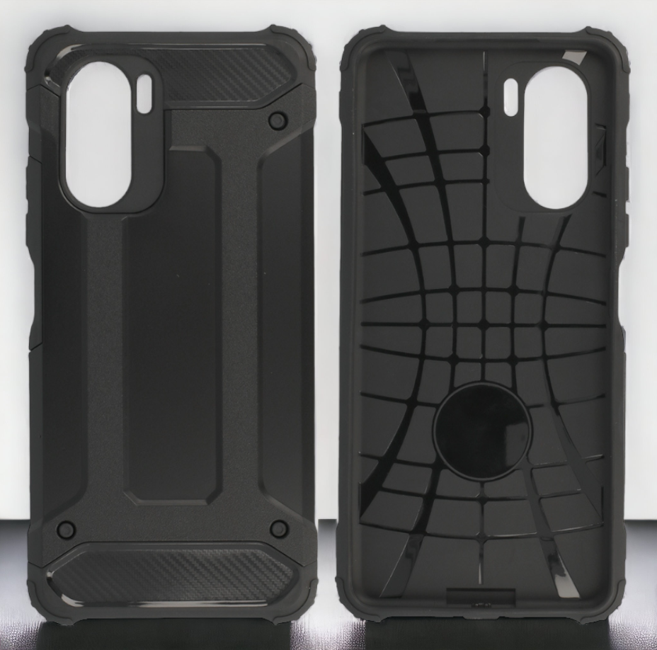 Silikonski ovitek "armor carbon" za Xiaomi Mi 11i - Črna – Infostyle