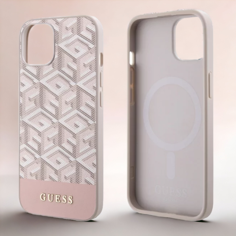 Ovitek Guess "Cube PINK" za iPhone 13 Pro s tehnologijo MagSafe (GUHMP13LHGCFSEP)