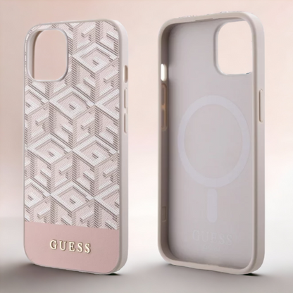 Ovitek Guess "Cube PINK" za iPhone 13 Pro Max/12 Pro Max s tehnologijo MagSafe (GUHMP13XHGCFSEP)