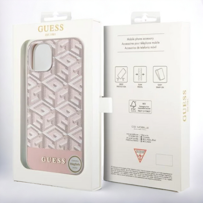 Ovitek Guess "Cube PINK" za iPhone 13 Pro Max/12 Pro Max s tehnologijo MagSafe (GUHMP13XHGCFSEP)