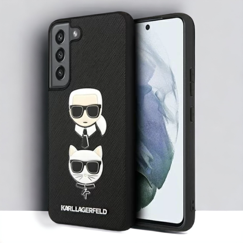 Ovitek Karl Lagerfeld "Saffiano - K&C" za Samsung Galaxy S22 Plus (KLHCS22MSAKICKCBK) – Črna / PC + TPU silikon