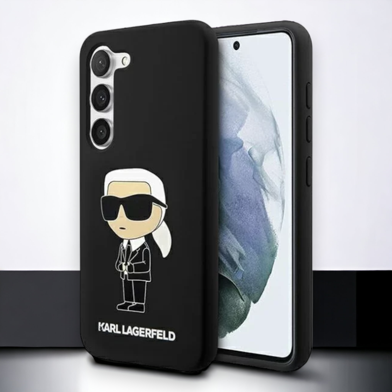 Silikonski ovitek Karl Lagerfeld "Liquid Silicone Ikionik" za Samsung Galaxy S23 (KLHCS23SSNIKBCK) – Črna / TPU silikon